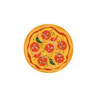 vecteur illustration de Pizza sur isoler Contexte. traditionnel italien vite aliments. Haut vue repas. européen collation.