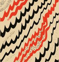 zigzag lignes plus de une bronzer arrière-plan, dans le style de foncé noir et rouge, polka des points, écoulement libre lignes, allongé formes, linéaire illustrations, excentrique forme vecteur