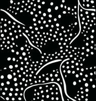 une noir et blanc Aléatoire abstrait modèle, dans le style de d'inspiration synthétique, arrondi, à pois vecteur