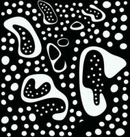 une noir et blanc Aléatoire abstrait modèle, dans le style de d'inspiration synthétique, arrondi, à pois vecteur