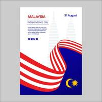 Malaisie indépendance journée affiche fête vecteur