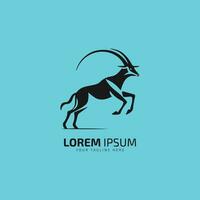 oryx logo icône sauter oryx sur ciel bleu Contexte. vecteur
