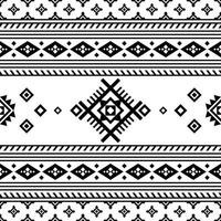 originaire de américain géométrique ethnique modèle dans noir et blanc couleurs. sans couture tribal modèle avec aztèque et navajo dessins pour impression en tissu et mode. vecteur