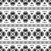 géométrique traditionnel illustration conception pour textile modèle et impression tissu. sans couture ethnique Bande modèle. aztèque tribal style. noir et blanc couleurs. vecteur