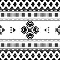 sans couture Contexte conception pour textile et décoration. ethnique géométrique modèle. frontière ornement. originaire de Américain, navajo, aztèque et mexicain. noir et blanc couleurs. vecteur