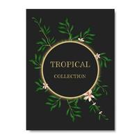 vecteur bannières avec vert tropical feuilles, jungle. exotique botanique adapté pour affiches, salutation cartes, bannières ou, invitations sur une noir Contexte