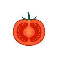 tranche de rouge tomate plat conception vecteur illustration isolé sur blanc