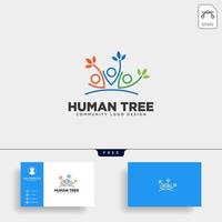 arbre humain feuille communauté logo modèle vector illustration icône élément isolé vecteur