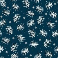 sans couture modèle avec pin cône et flocons de neige sur bleu Contexte. modèle pour cadeau emballage papier, textile vecteur