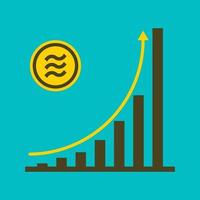 courbe de croissance du concept de pièce de monnaie Balance vecteur