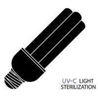 icône de stérilisation à la lumière uvc stérilisation à la lumière ultraviolette de l'air et des surfaces vecteur