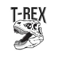 crâne de tyrannosaure rex sur blanc vecteur