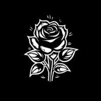 des roses - noir et blanc isolé icône - vecteur illustration