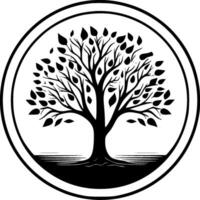 arbre - minimaliste et plat logo - vecteur illustration