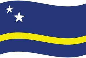 Curacao drapeau vague. Curacao drapeau. drapeau de Curacao vecteur
