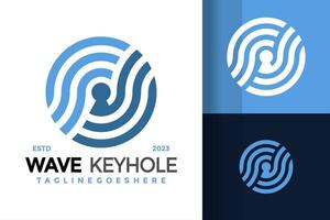 vague trou de serrure logo conception vecteur symbole icône illustration