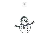 bonhomme de neige icône symbole vecteur illustration isolé sur blanc Contexte