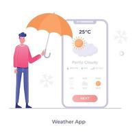 application météo et prévisions vecteur