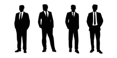 conception de silhouette d'homme d'affaires. homme avec costume et lunettes de soleil signe et symbole. vecteur