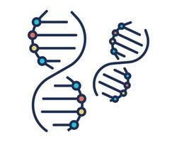 ADN molécule icône plus de blanc arrière-plan, plat style, vecteur illustration