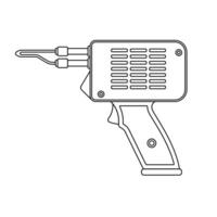 soudure pistolet contour icône illustration sur blanc Contexte vecteur