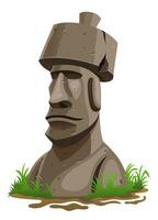moai isolé vecteur dessin animé pierre sculpture