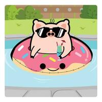 porc dans nager bassin gratuit vecteur des illustrations
