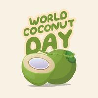 monde noix de coco journée conception modèle adapté pour fête. noix de coco vecteur conception. noix de coco illustration. eps dix.