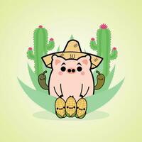 agriculteur porc dessin animé personnage gratuit vecteur des illustrations