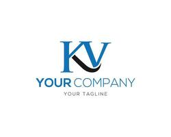 Créatif kv logo icône conception vecteur modèle.