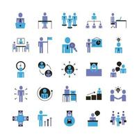 bundle of business people avatars set icons vecteur