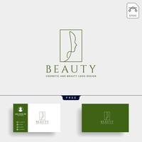 beauté cosmétique ligne art logo modèle vector illustration icône élément isolé avec carte de visite