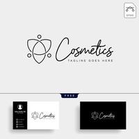 beauté cosmétique ligne art logo modèle vector illustration icône élément isolé avec carte de visite