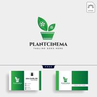 plante nature cinéma film simple logo modèle illustration vectorielle icône élément fichier vectoriel