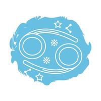 icône de style de bloc de symbole de signe du zodiaque de cancer vecteur