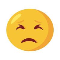 icône de style plat classique visage emoji triste