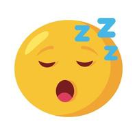 icône de style plat classique visage emoji endormi vecteur