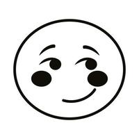 icône de style de ligne classique visage emoji heureux vecteur