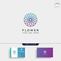 Élément d'icône de vecteur de modèle de logo simple prime beauté ligne florale fleur