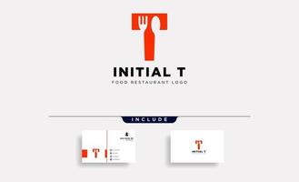 Initial t food équipement simple logo modèle vecteur icône abstraite vecteur