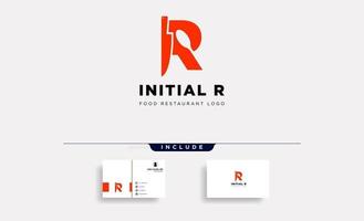 r initiale équipement alimentaire simple logo modèle vecteur icône vecteur abstrait