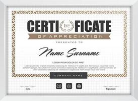 modèle de certificat d'appréciation vecteur