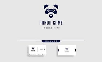 modèle de conception de logo de jeu de panda vecteur de contrôleur de concept animal