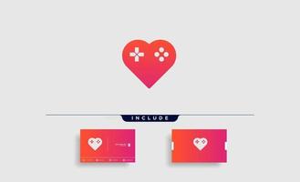 Amour gamepad logo design template vector illustration élément icône isolé