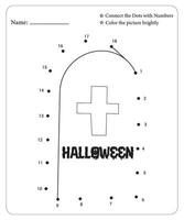 Halloween point à point pages pour enfants, Halloween coloration pages, Halloween vecteur