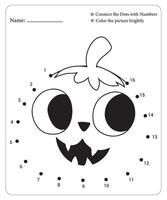 Halloween point à point pages pour enfants, Halloween coloration pages, Halloween vecteur