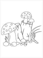 mobilechampignon coloration pages pour enfants. fantaisie illustration pour coloration page adulte. vecteur