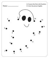 Halloween point à point pages pour enfants, Halloween coloration pages, Halloween vecteur