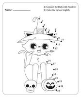 Halloween point à point pages pour enfants, Halloween coloration pages, Halloween vecteur
