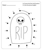 Halloween point à point pages pour enfants, Halloween coloration pages, Halloween vecteur